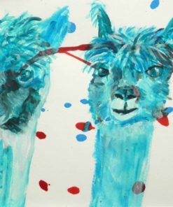 Alpacas Mounted Art Print