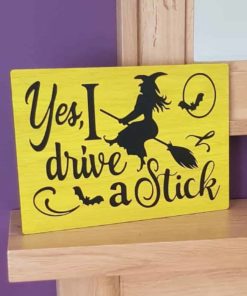 Yellow Witch Vinyl Sign