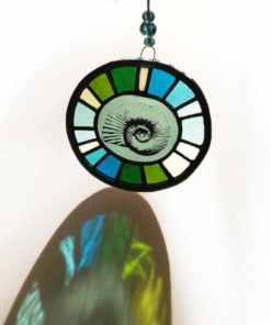 ammonite fossil stained glass