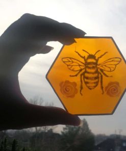 golden bee stained glass