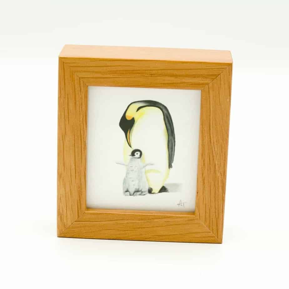Penguin miniature box framed art by Alan Taylor Art