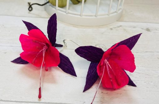 pink and purple paper fuchsia earrings