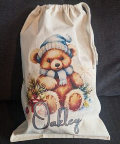 Festive teddy bear bag with 