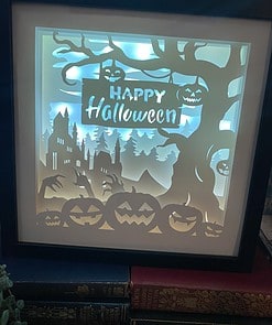 Illuminated Halloween sign with 