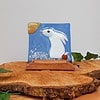 Fused glass moon gazing hare tile 1