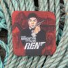 Illustrated coaster on ropes features a suited person with a gun, titled "From Brighton with Love Ren.