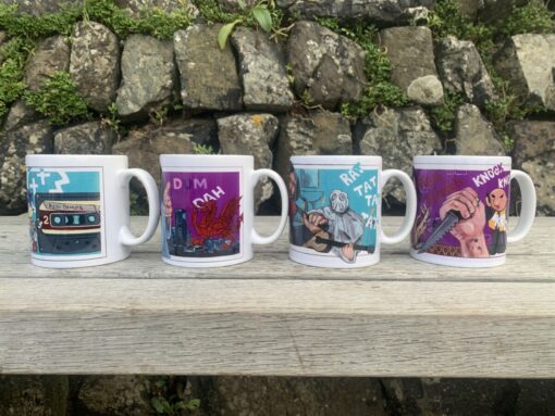 Set of 4 Ren customised kicks design mugs - Image 3