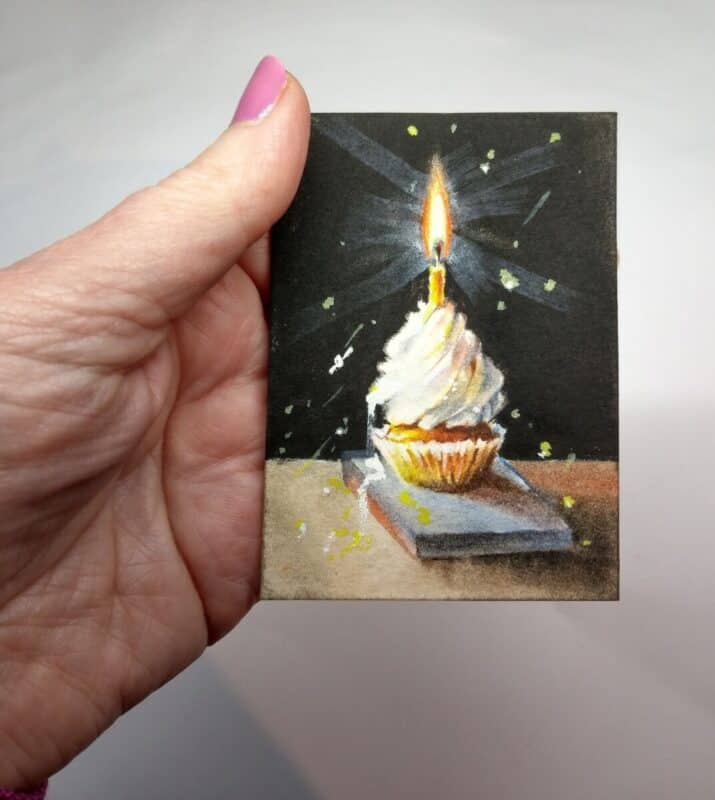 Nataliya Hodson Cupcake ACEO Art Trading card