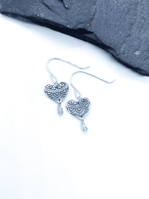 Sapphire heart earrings
